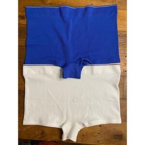 Aerie XXL 2 pairs superchill Boyshort NWT Blue White Seamless Ribbed